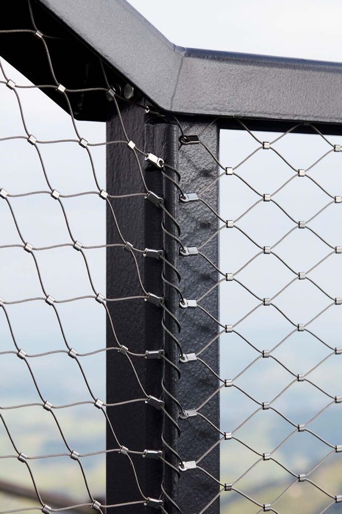 不銹鋼扣壓繩網（鋼套繩網）樓梯扶手防護用不銹鋼繩網